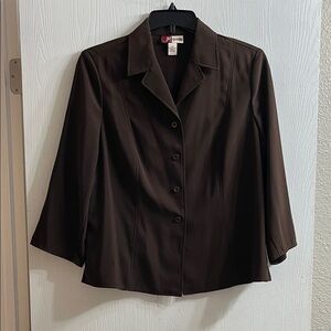 JM Collection Chocolate Brown Blazer Size 16